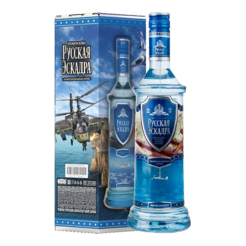 Водка "Русская Эскадра" Самолет, в подарочной коробке, 0.7 л