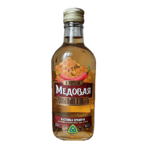 Настойка горькая Добрый гость Медовая с перцем 35% 0,25 л