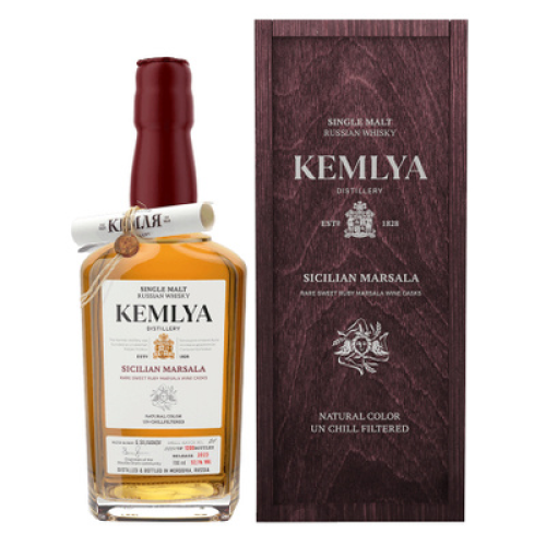 Виски "Kemlya" Sicilian Marsala, wooden box, 0.7 л