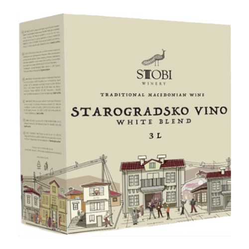 Вино Stobi, "Starogradsko" White Blend, bag-in-box, 3 л