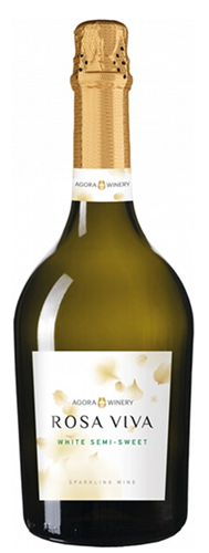 Игристое вино полусладкое белое "АГОРА" "Розавива" 0,75 л Россия