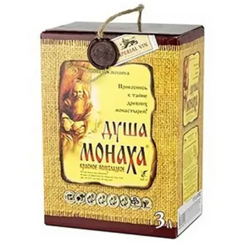 Вино полусладкое красное "ДУША МОНАХА" 3 л Россия