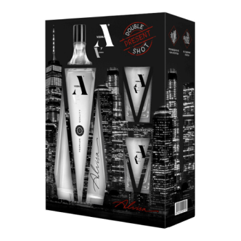Водка "Vodka A", gift box with 2 shots, 0.7 л