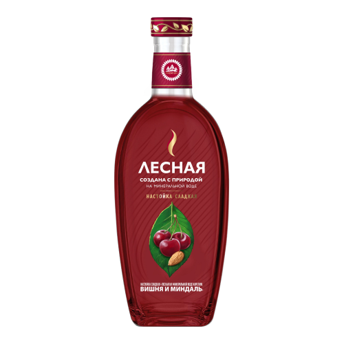 Настойка сладкая "Лесная" На минеральной воде Карелии Вишня и миндаль  0,5л