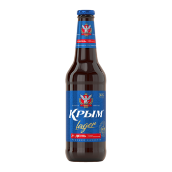 Пиво светлое Крым Лагер 4%, 0.45 л, стекло