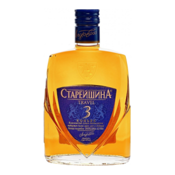 Коньяк "Старейшина" Трэвел Трехлетний, фляга, 250 мл