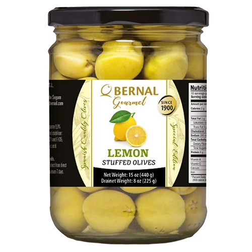 Оливки фарш лимоном  Bernal  стекло 436 гр