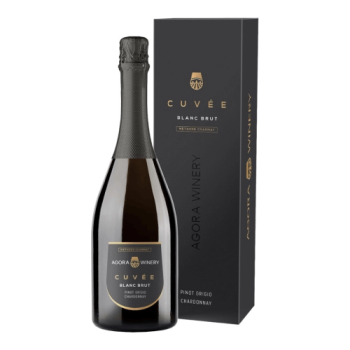 Игристое вино "Agora Cuvee" Pinot Grigio Chardonnay Brut, gift box