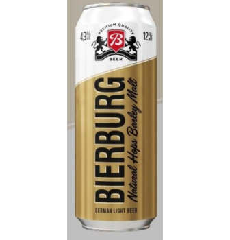 Пиво "Бирбург" светлое 4,9% ж/б 0,45 л
