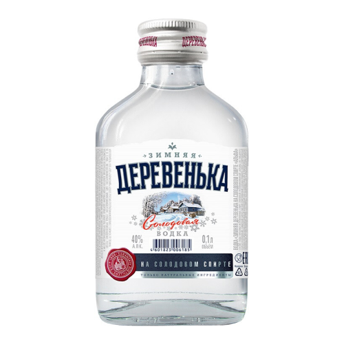 Водка "Зимняя деревенька", фляжка, 100 мл