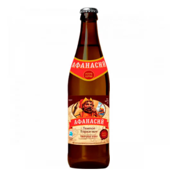 Пиво "Афанасий Бархатное" темное пастеризованное 0,75 л/6 СТЕКЛО 4,9% 