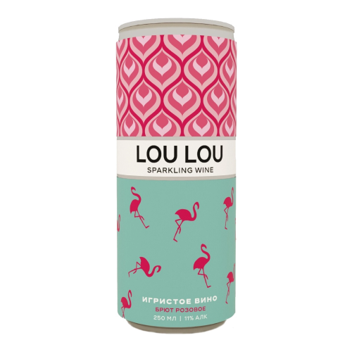 Игристое вино "Lou Lou" Rose Brut, in can, 250 мл