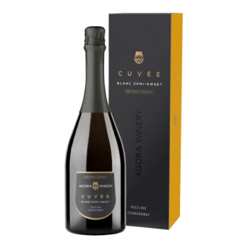 Игристое вино "Agora Cuvee" Riesling Chardonnay, gift box