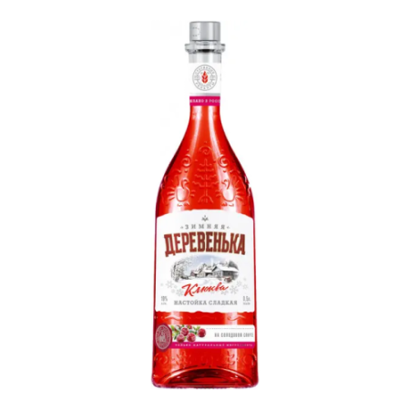 Ликер "Зимняя деревенька" Клюква, настойка сладкая, 0.5 л