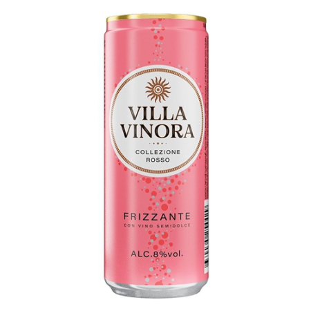 Вилла Винора фризанте семидолче розовая коллекция 8% 0.33л ж/б газ.