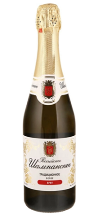 Вино игристое брют белое "Российское Традиционное" 0,75 л Россия