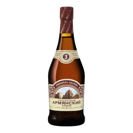 Мердзаванский Коньячный Завод, Армянский коньяк 3-летний, 0.44 л