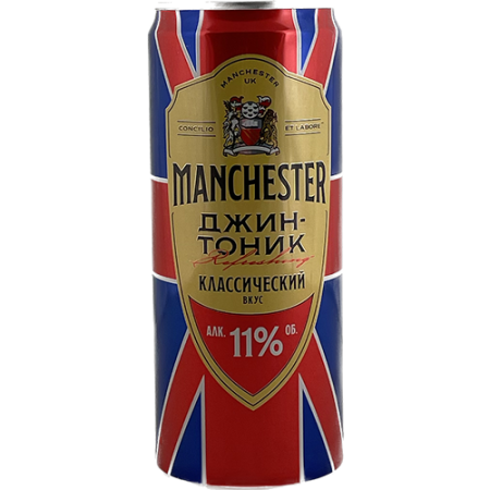 Коктейли "Manchester" Gin-tonic with Grapefruit juice, in can, 0.45 л