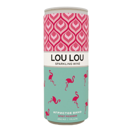 Игристое вино "Lou Lou" Rose Brut, in can, 250 мл