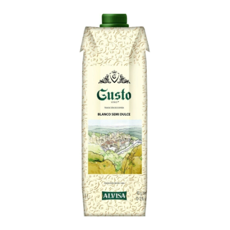 Вино Gusto белое полусладкое 1 л