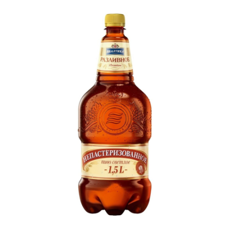 Пиво светлое БАЛТИКА разливное, 5,3%, ПЭТ, 1.5л