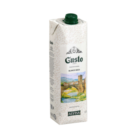Вино Gusto белое сухое 1 л