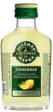 Настойка сладкая "ЗЕЛЁНАЯ МАРКА ЛИМОННАЯ" 0,1 л Россия