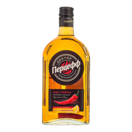 Ликер "Доктор Перцефф" с Лимоном, настойка горькая, 0.5 л