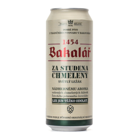 Пиво "Bakalar" Za Studena Chmeleny, in can, 0.5 л