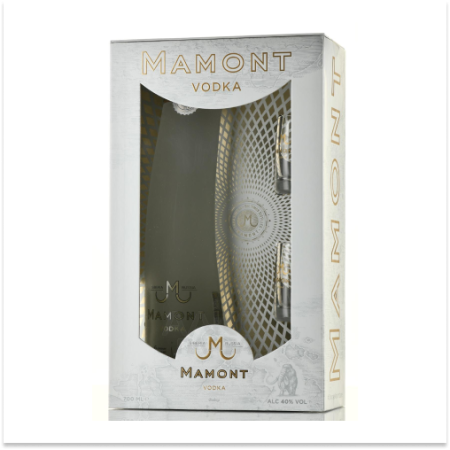 Водка Mamont 0.7l Gift Box + 2 Shots