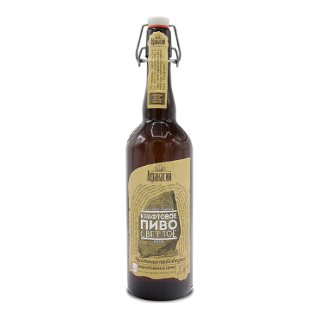 Пиво Афанасий, "Крафтовое" Светлое, 0.75 л