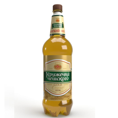 Пиво "Кружечка чешского" Голд, в пластиковой бутылке, 1.25 л