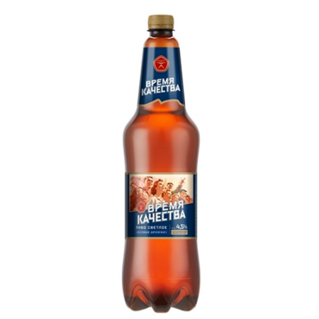 Пиво Время Качества 1.15 л. 4,5% пэт