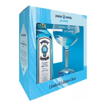 Джин "Bombay Sapphire", gift box with glass, 0.7 л