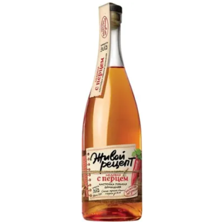 Ликер "Живой Рецепт" Копченый Перец и Мед Настойка Горькая, 100 мл