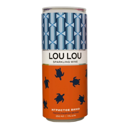 Игристое вино "Lou Lou" White Semisweet, in can, 250 мл