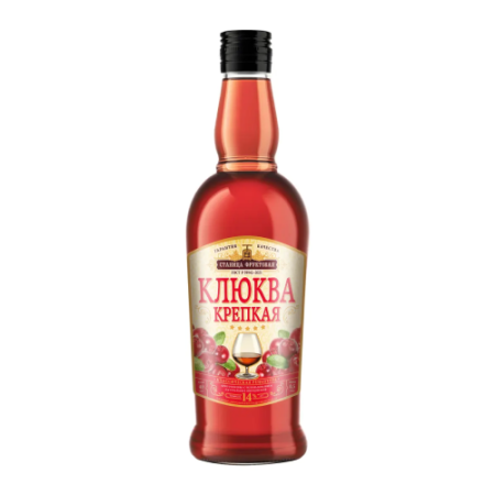 Алкогольная продукция плод. СТАНИЦА ФРУКТОВАЯ КЛЮКВА КРЕПКАЯ 14% КР. П/СЛ. 0,5Л